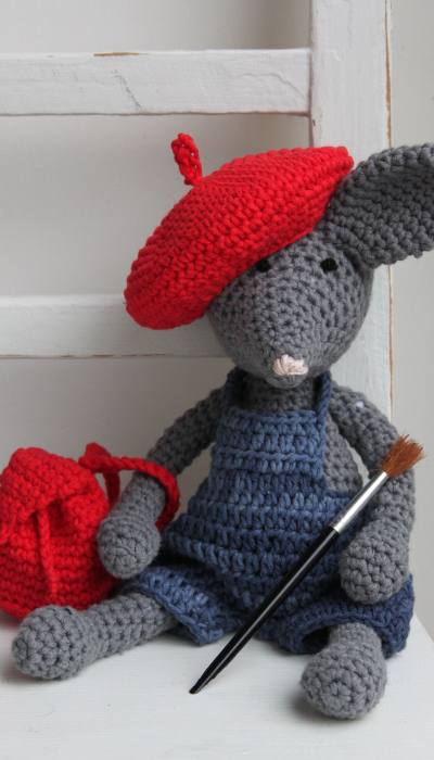 Grey crochet mouse
